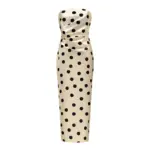 Elegant Women's Dress Strapless Sleeveless Slim Hip Package Print Polka Dot Female Dresses 2025 Autumn Spring Fashion Lady Robe
