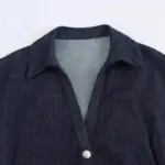 Denim Dress Women's Spring Summer Casual Long Dresses For Women 2026 New Fashion Ruched Short Sleeve Streetwear Midi Dress - Image 4